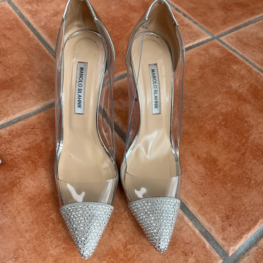 Manolo Blahnik Crystal PVC Heels size 40.5